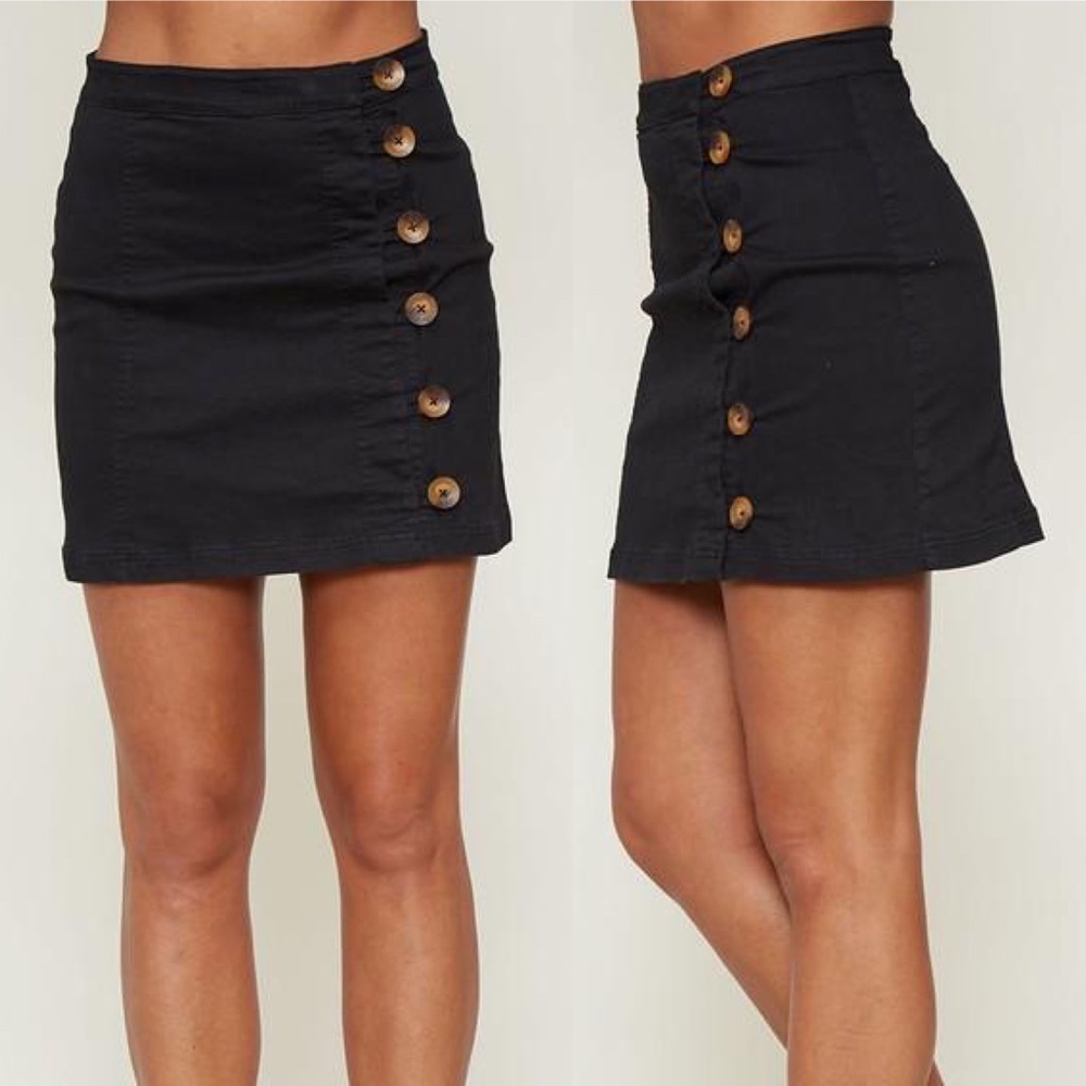 LAST ONE!  Button Up Woven Skirt